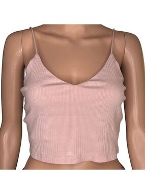 Pink Ribbed Sleeveless Crop Top Small (3 for $12 item)